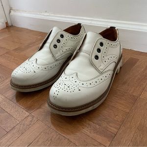 Amazing white John Fluevog white leather brogues